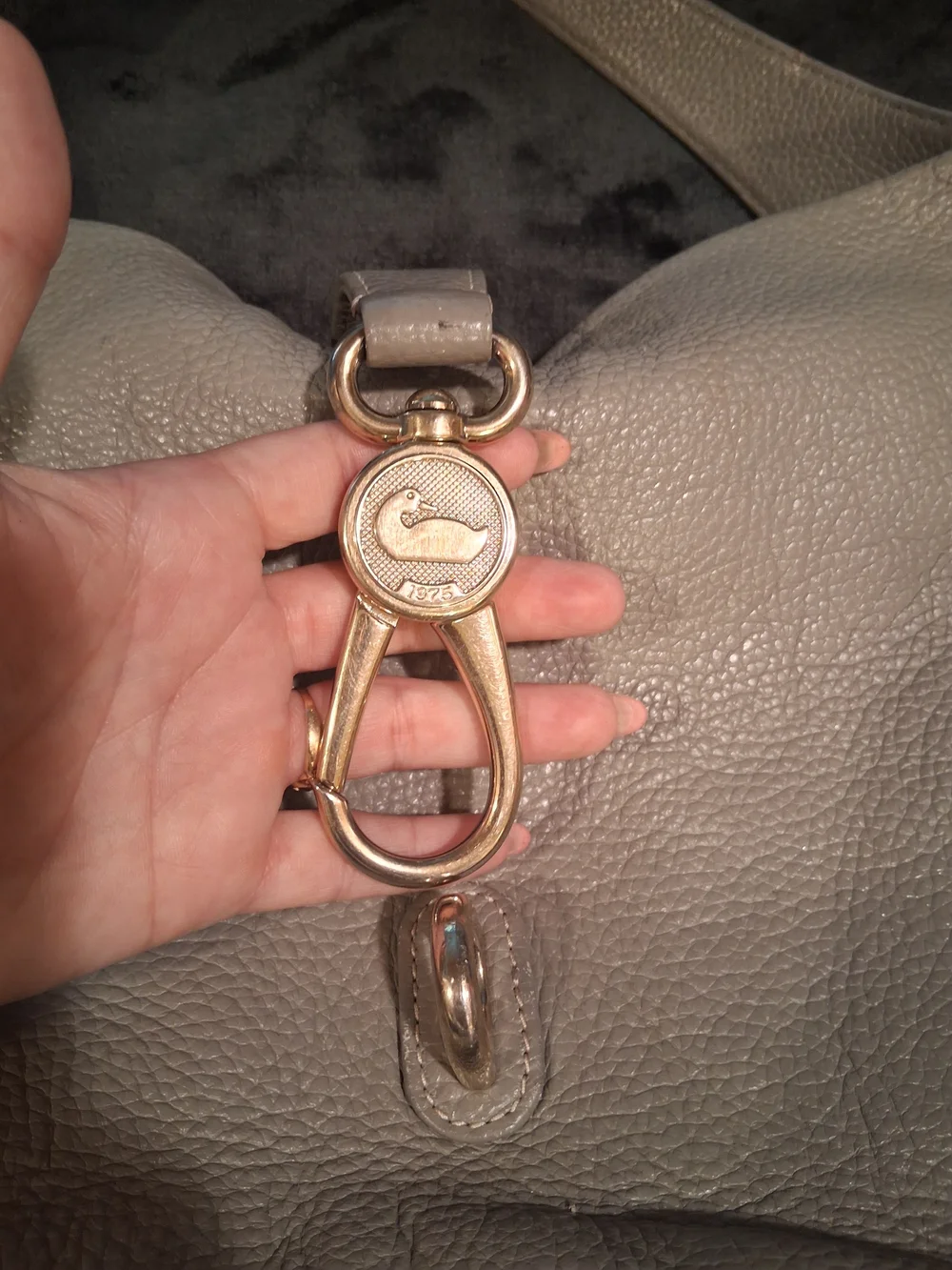 Dooney & Bourke Cream Pebbled Leather Hobo Bag